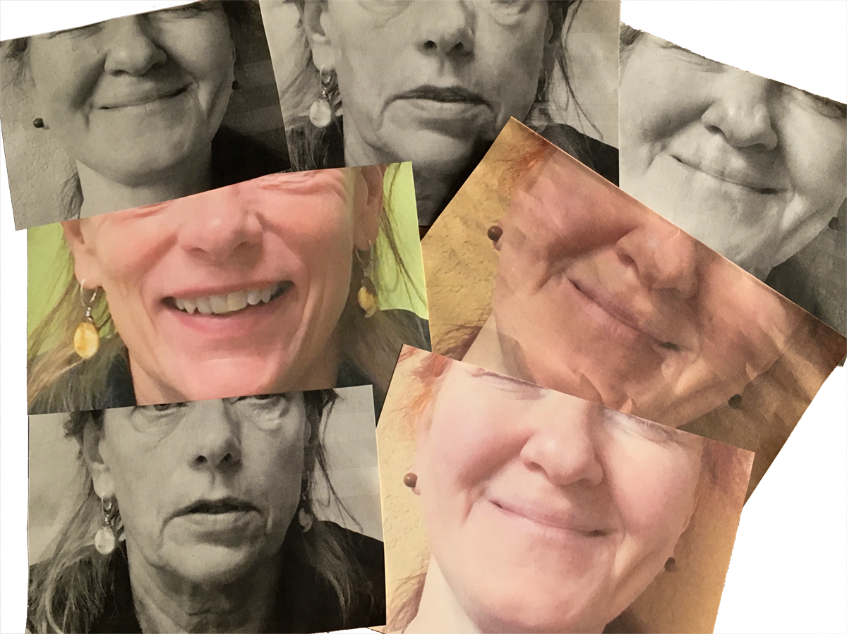 Eine Fotocollage von der unteren Hälfte von unterschiedlichen Gesichtern